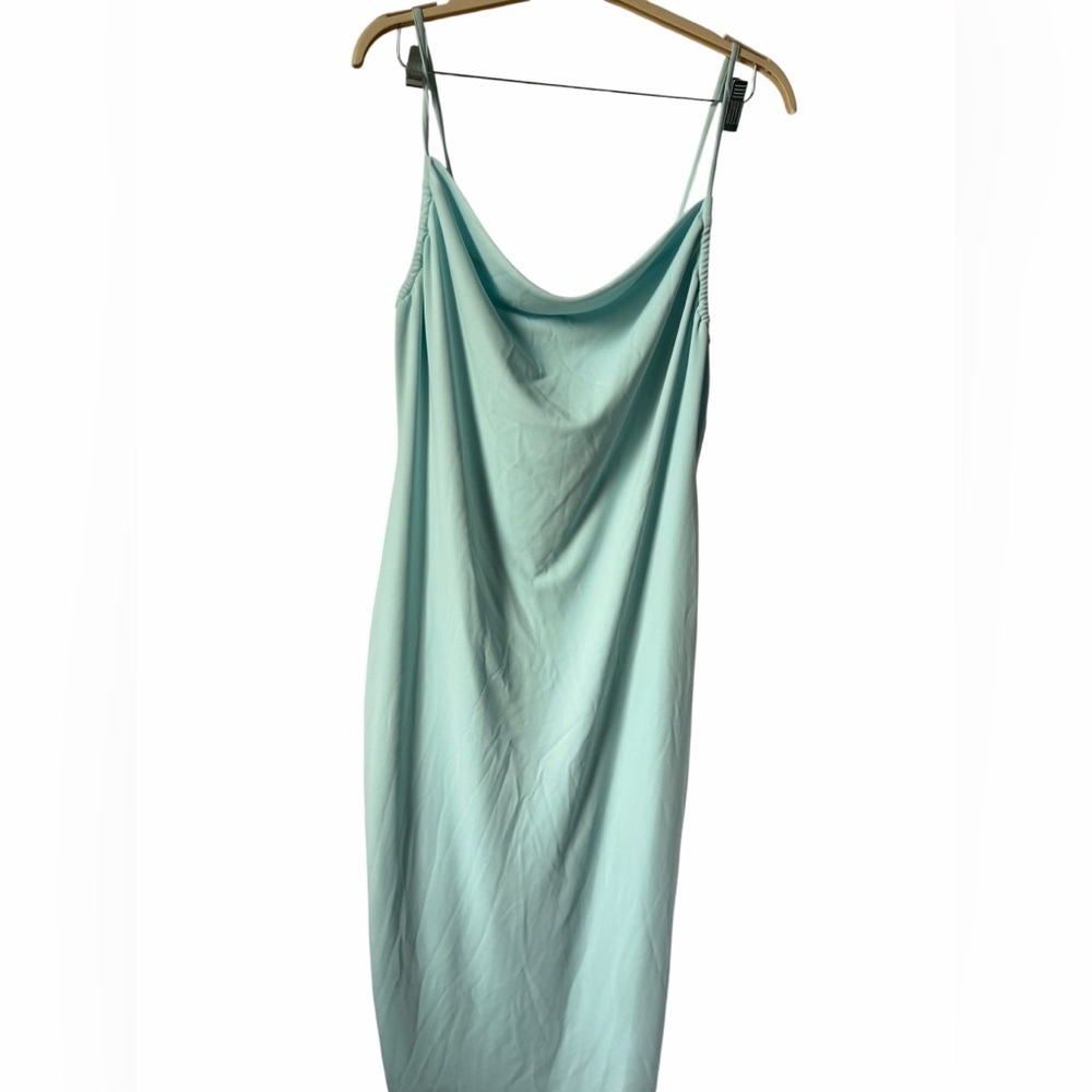 Forever21 Baby Blue Slip Dress Midi Cowl Neck Plus Size 0x Summer Going Out - Picture 3 of 10